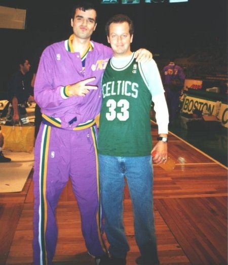 Utah Jazz Centre Vladimir Cuk and the Boston Celtics basketball fan destined for trouble  Daniel Stern