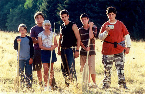 Still of Rory Culkin, Ryan Kelley, Trevor Morgan, Josh Peck, Carly Schroeder and Scott Mechlowicz in Mean Creek (2004)