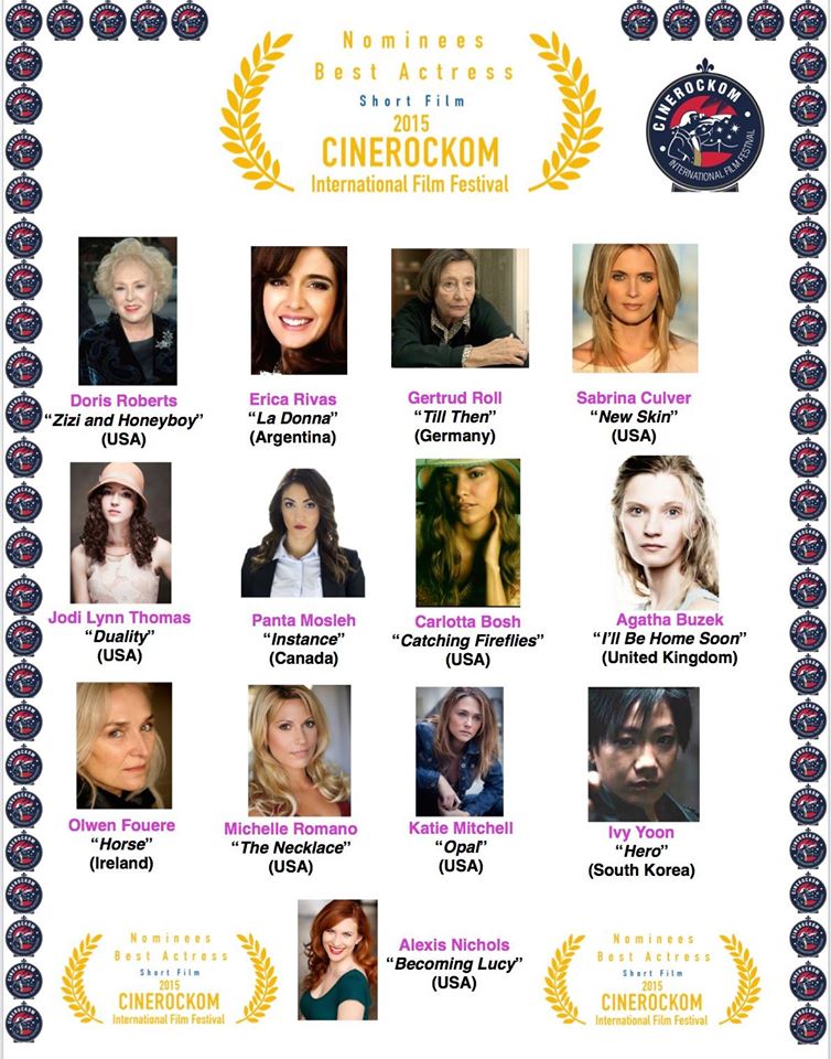 Thrilled to be among the very talented nominees in the prestigious Cinerockom film festival 2015