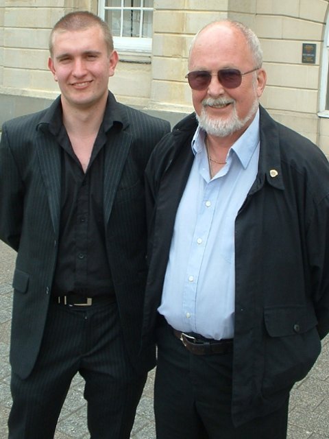 Producer Oliver Crocker and Director Mervyn Cumming at the Premiere of 'Tanner', Swansea Bay Film Festival, June 2007.