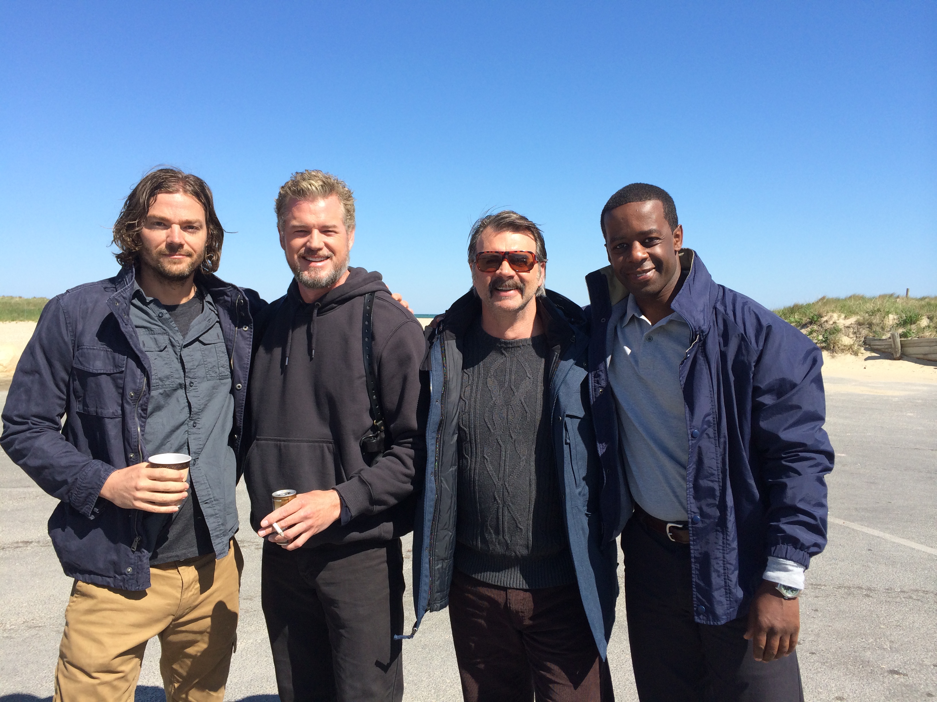 Chris Meyer, Eric Dane, Jimmy Cummings and Adrian Lester. The cast of Grey Lady on Nantucket.