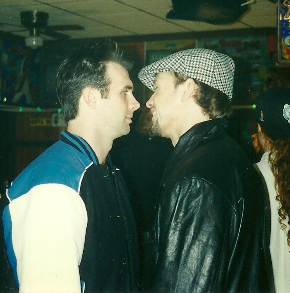 Donnie Wahlberg and Jimmy Cummings on the set of Southie