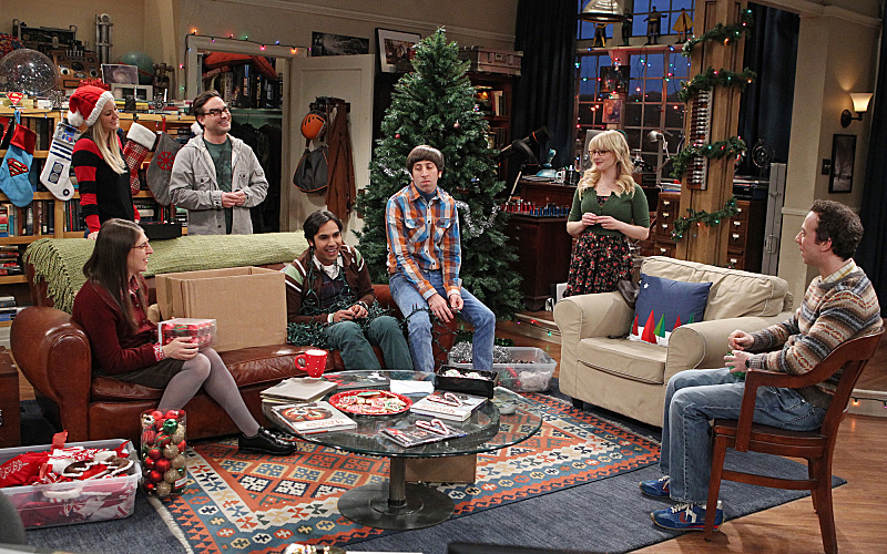 Still of Mayim Bialik, Kaley Cuoco-Sweeting, Johnny Galecki, Simon Helberg, Kevin Sussman, Melissa Rauch and Kunal Nayyar in Didziojo sprogimo teorija (2007)