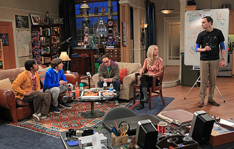 Still of Kaley Cuoco-Sweeting, Johnny Galecki, Simon Helberg, Jim Parsons and Kunal Nayyar in Didziojo sprogimo teorija (2007)