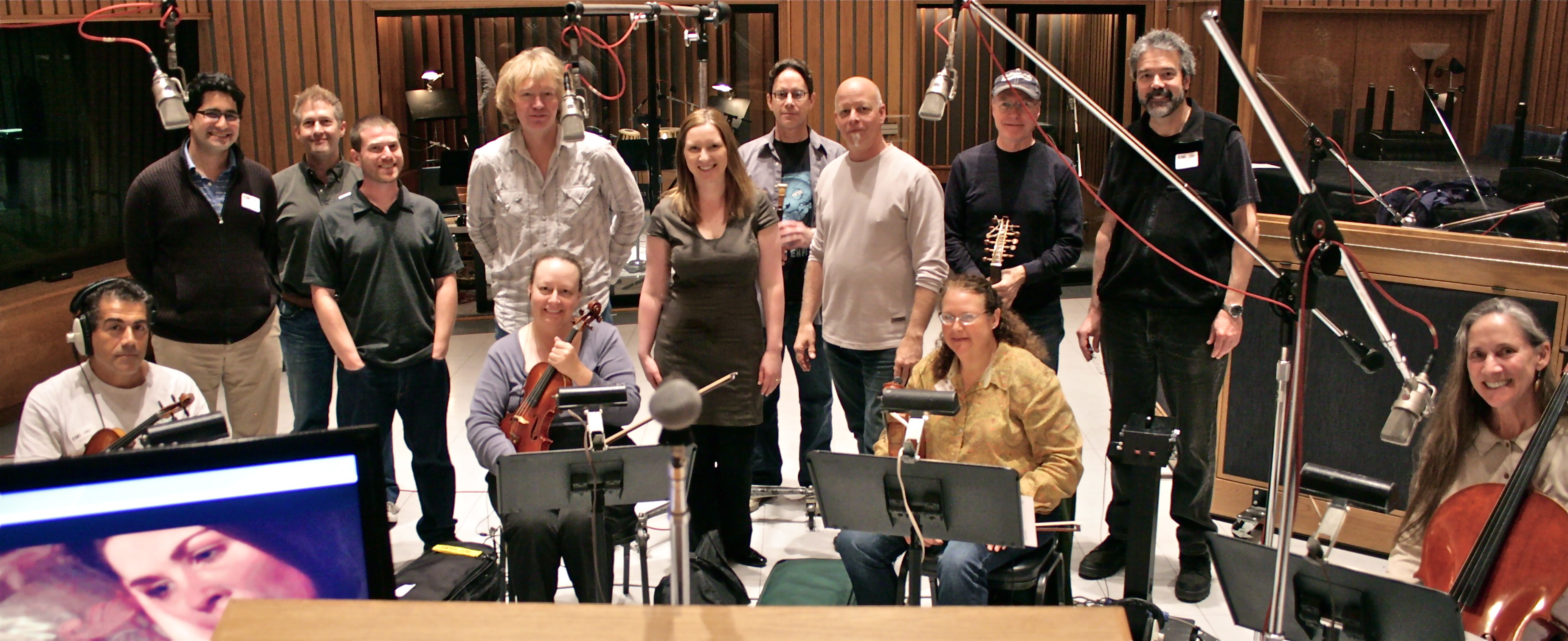 Composer Leah Curtis with Scoring Team at Capitol Studios Hollywood