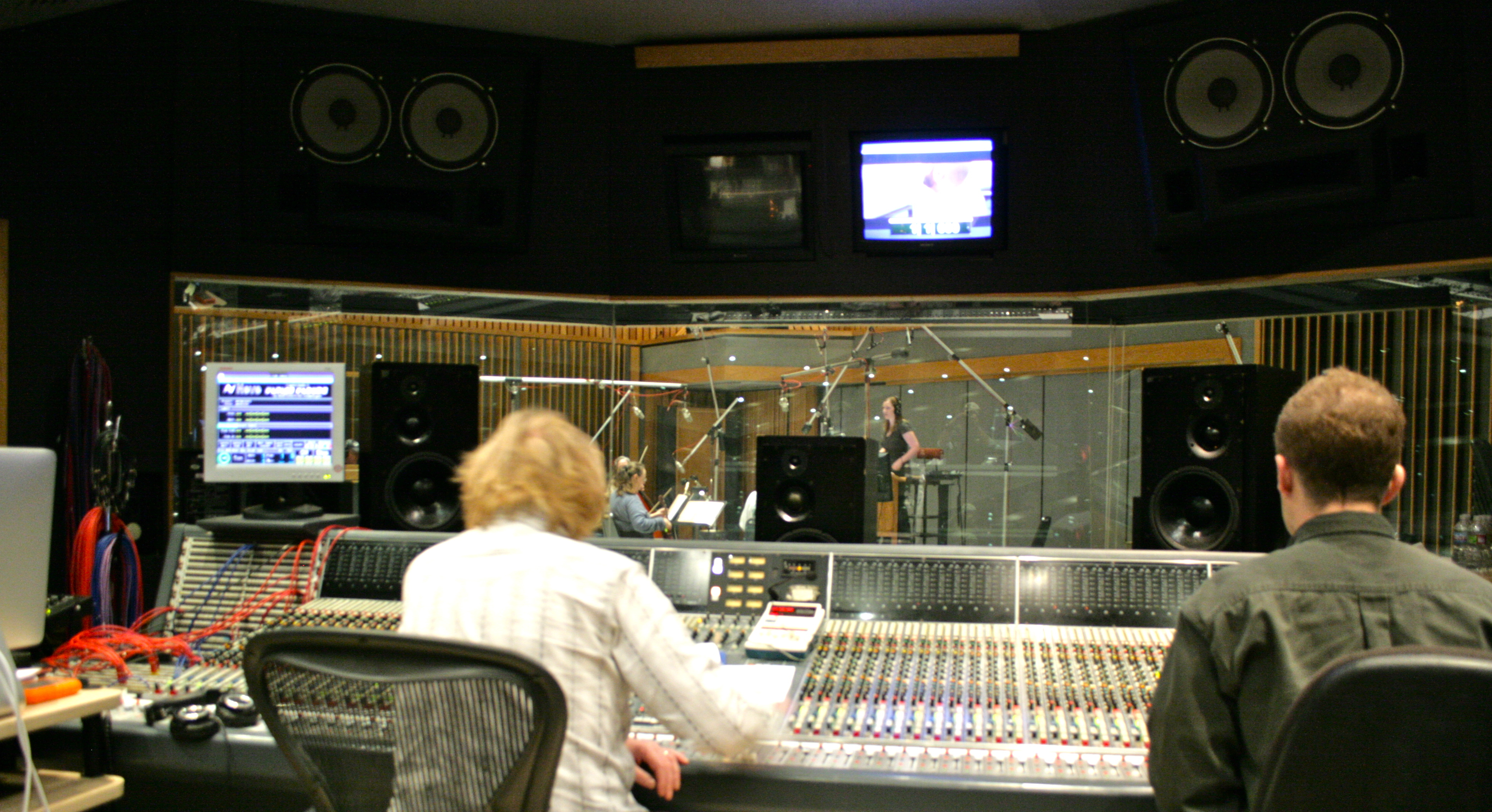 Leah Curtis conducting the score to Fawaz Al-Matrouk's Drama To Rest in Peace - Capitol Studios A Hollywood California USA.