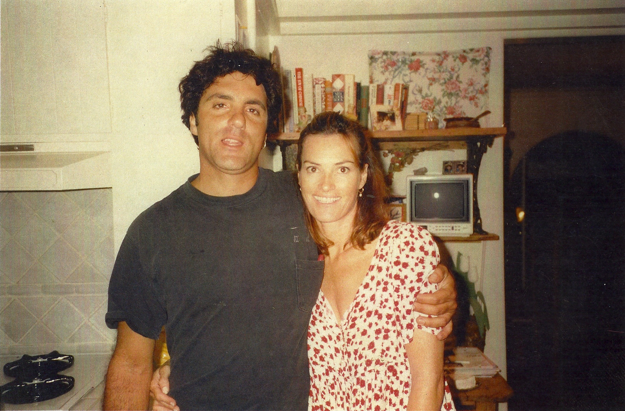 Actors Richard D'Alessandro and Chelsea Fields at Chelsea home for a dinner party she through for few of the cast of Lou Diamond Phillps 