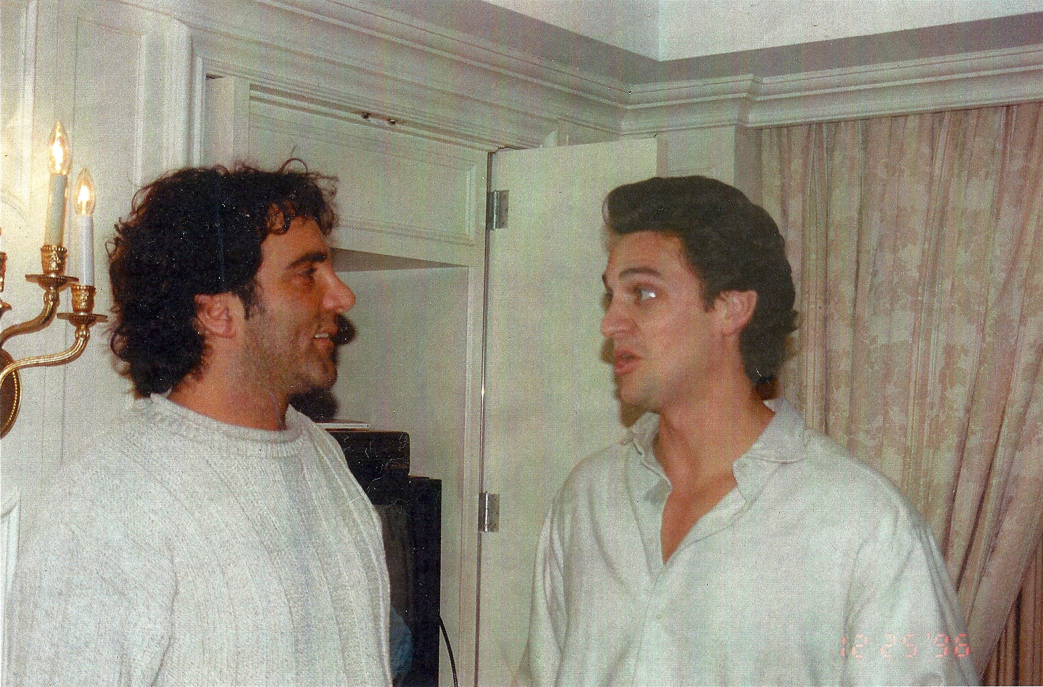 From left to right Richard D'Alessandro and George Palermo as Tony Soleito on the set of the Soap Opera 