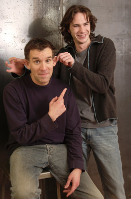 James D'Arcy and Matthew Parkhill at event of Dot the I (2003)