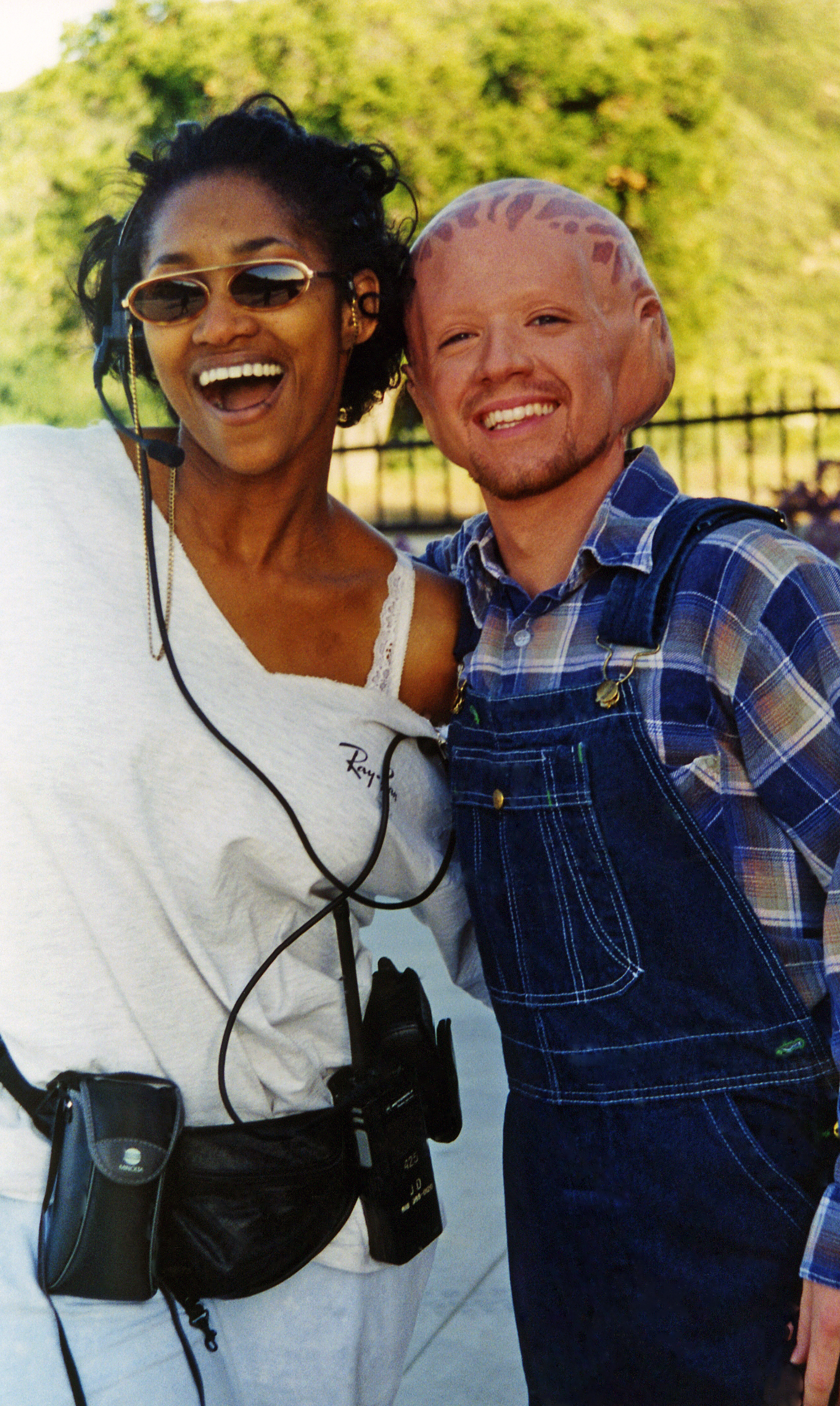 Pamella D'Pella and Sean Six on the set of Alien Nation: Body and Soul