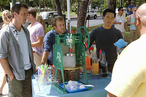 Still of Scott Caan, Daniel Dae Kim, Alex O'Loughlin and Taylor Wily in Hawaii Five-0 (2010)