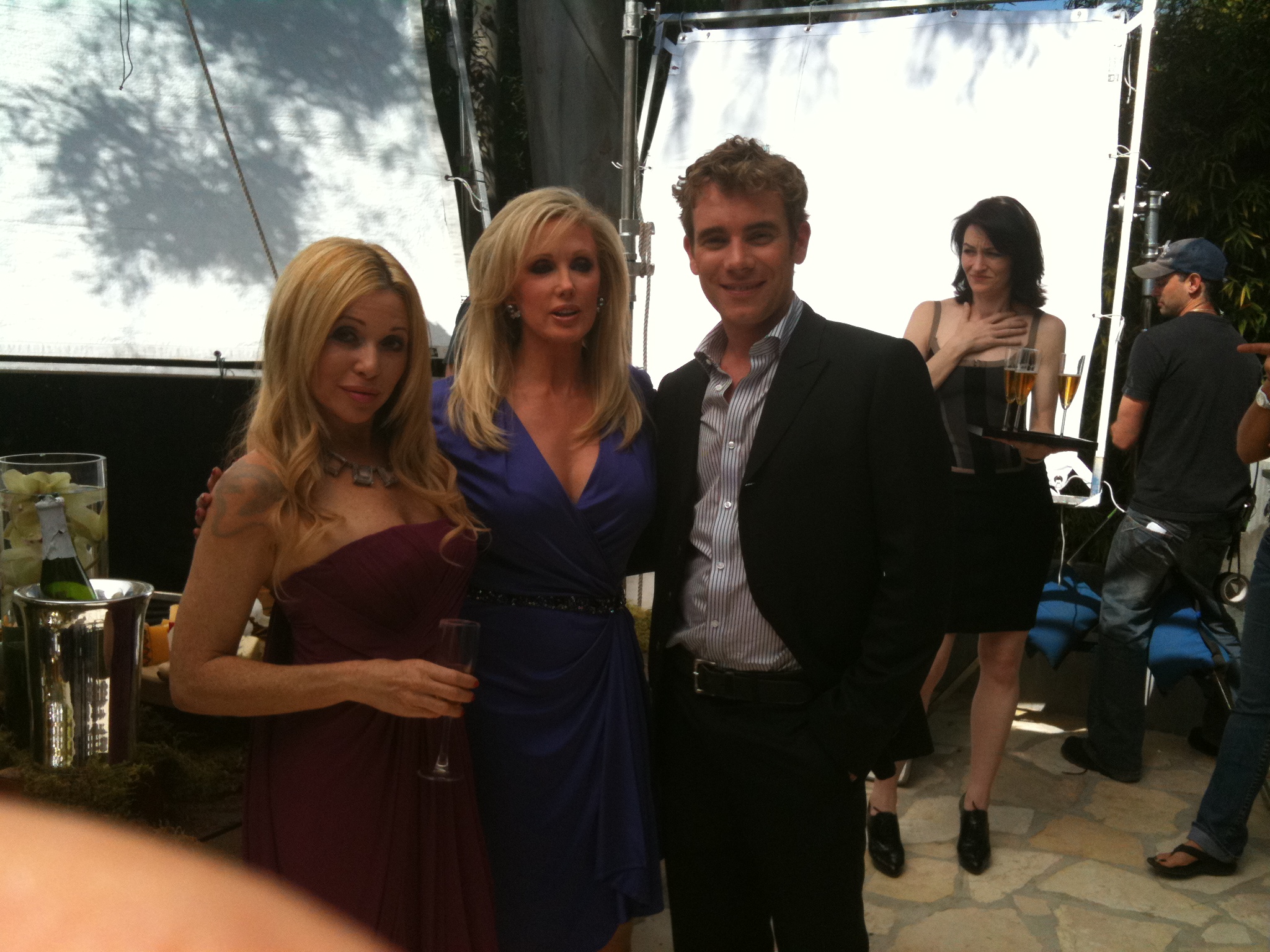 Eg on set of Boy toy with Morgan fairchilds