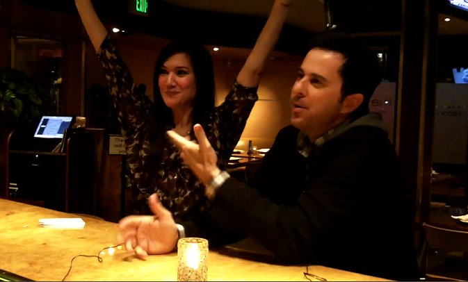 Nadia Dajani and Jonathan Silverman in an episode of Caught Off Base With Nadia.
