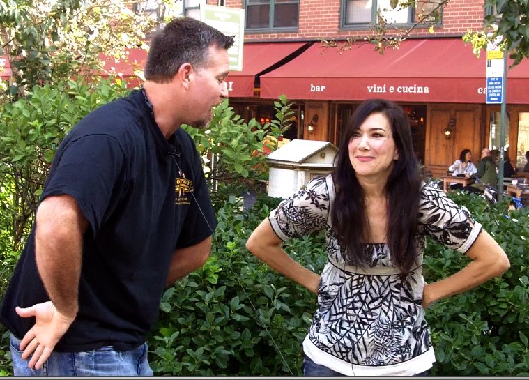 Sean Casey and Nadia Dajani in an episode of Caught Off Base With Nadia.