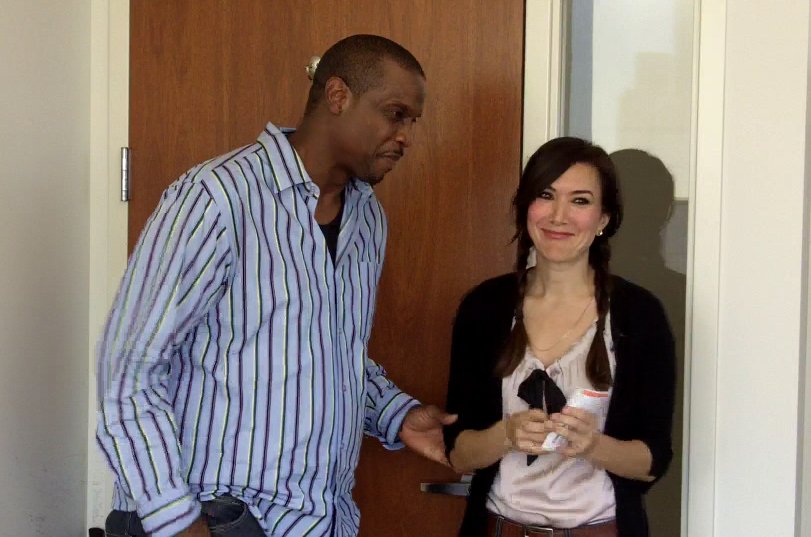 Doc Gooden and Nadia Dajani in an episode of Caught Off Base with Nadia.