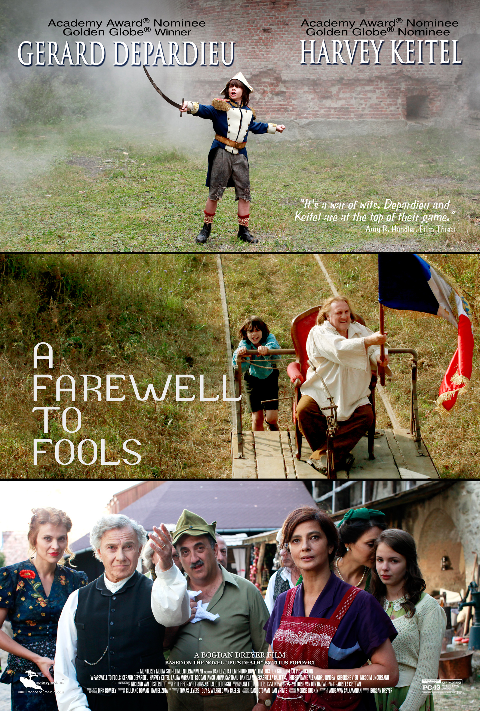 Harvey Keitel, Gérard Depardieu, Alexandru Bindea, Adina Cartianu, Hubert Damen, Laura Morante, Gheorghe Visu, Nicodim Ungureanu and Bogdan Iancu in A Farewell to Fools (2013)