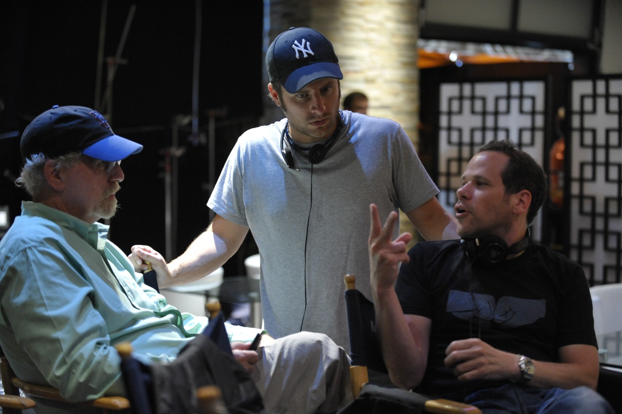 Executive Producer Mel Damski, Director-Actor James Roday and Writer Andy Berman on set of 