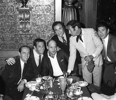 Don Adams with Bob Newhart, Don Rickles, Bill Dana, and Joey Bishop, c. 1968