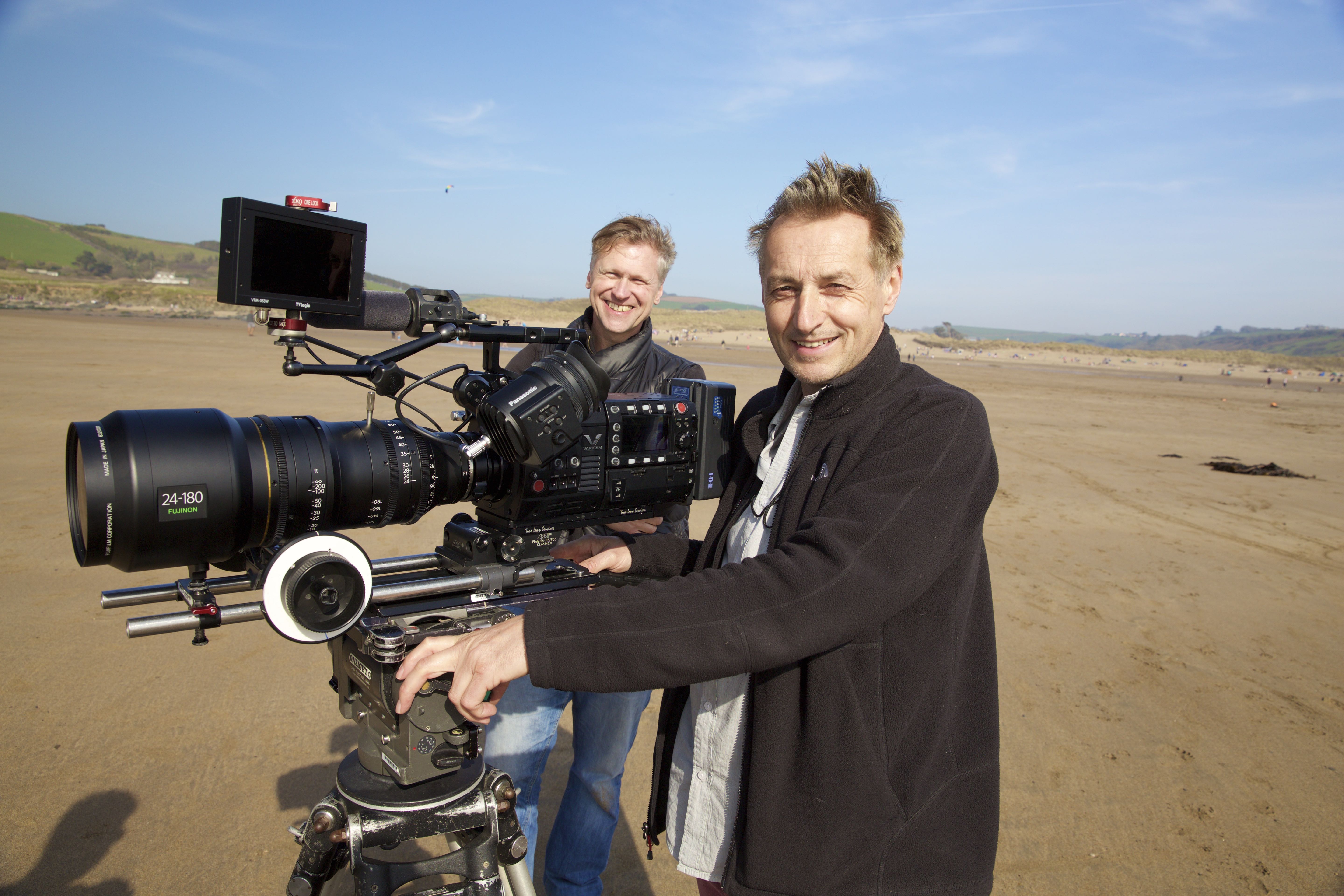 Nick with Bafta winning Director, Peter Nicholson shooting with the Panasonic V35 for the Swilly Girl feature promo