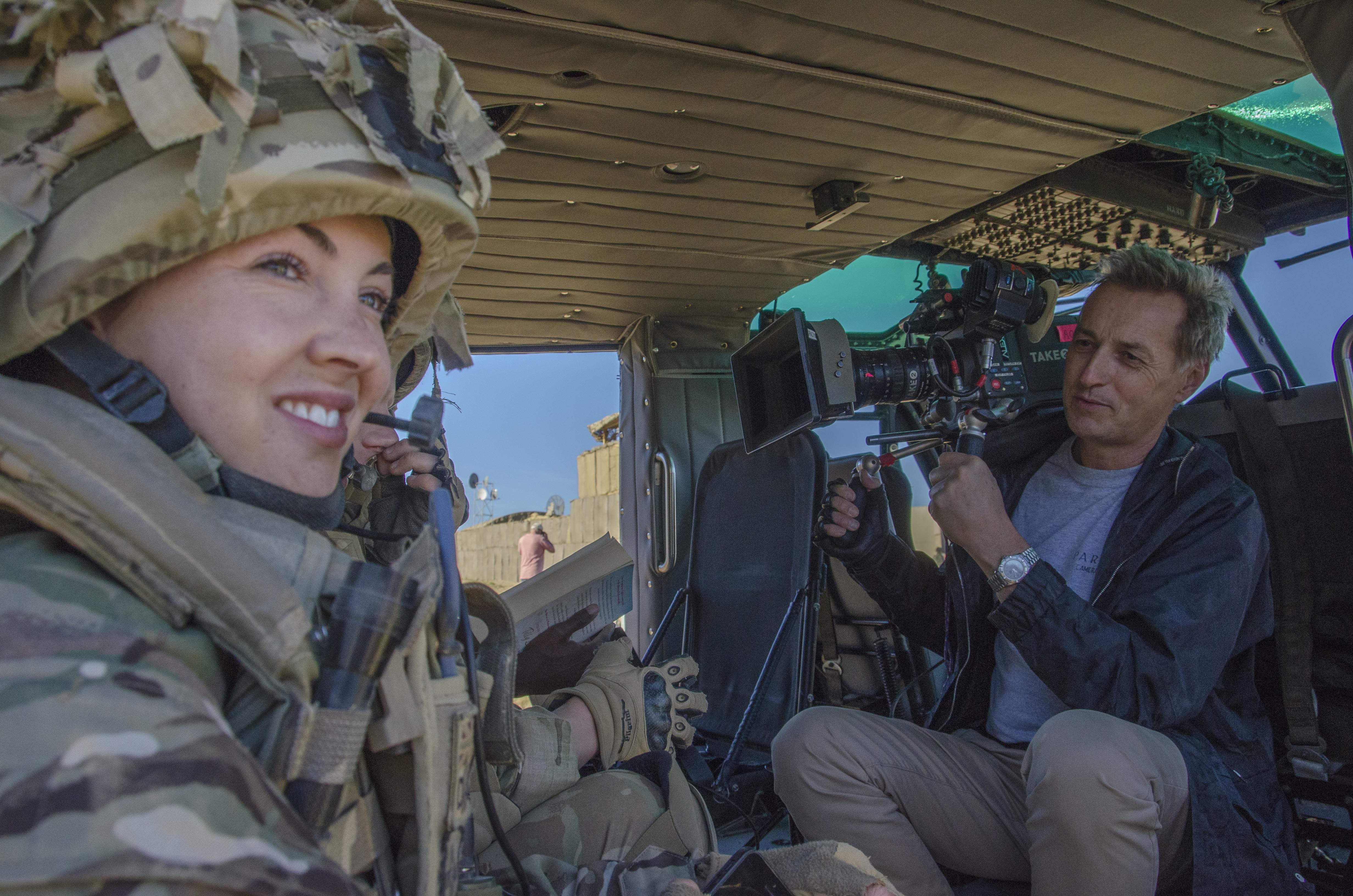 Shooting helicopter scenes for Our Girl in South Africa