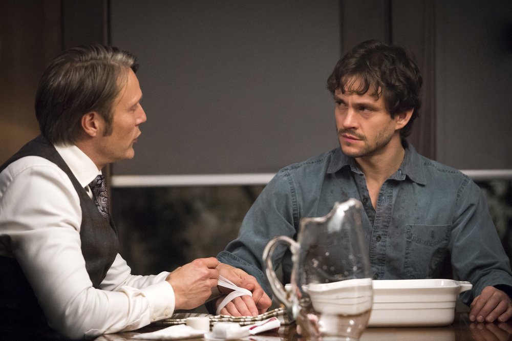 Still of Hugh Dancy and Mads Mikkelsen in Hanibalas (2013)