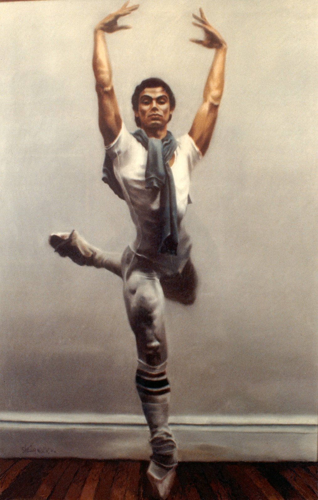 Painting of Michael Dane from Dancer Series by Sheila Wolk Hammer Gallery 1977