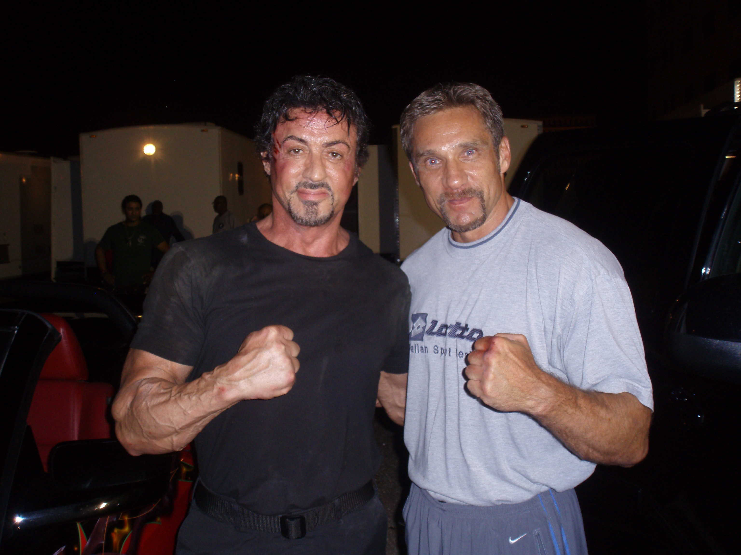 W/Sylvester Stallone on location for 'Expendables'