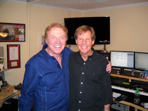 Steve Lawrence and Ron Dante in the studio.
