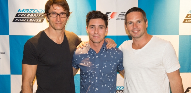 Jared Daperis with Jonathan Lapaglia (left) at the Melbourne Grand Prix 2013.