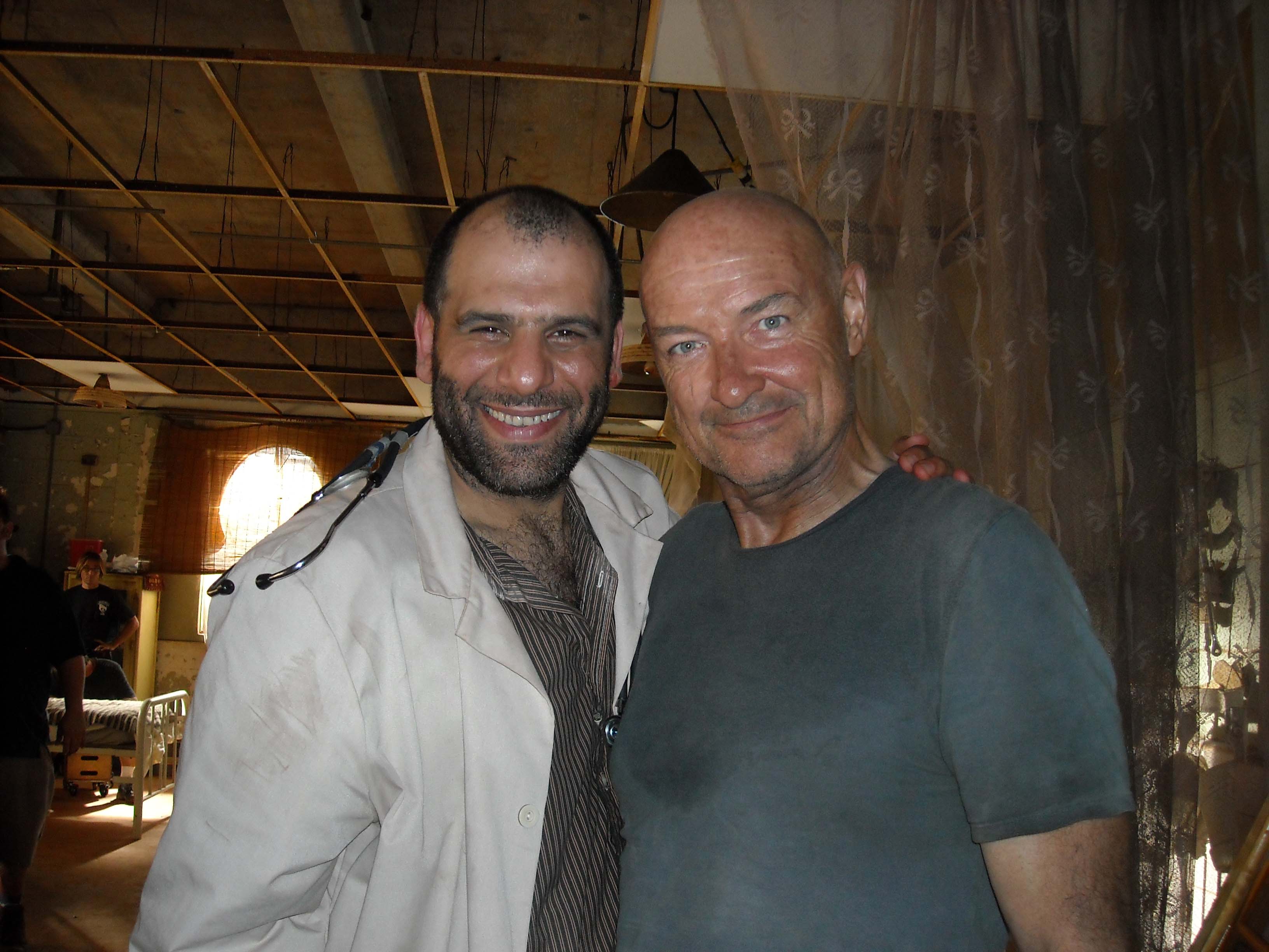 with Terry O'Quinn on the set of 