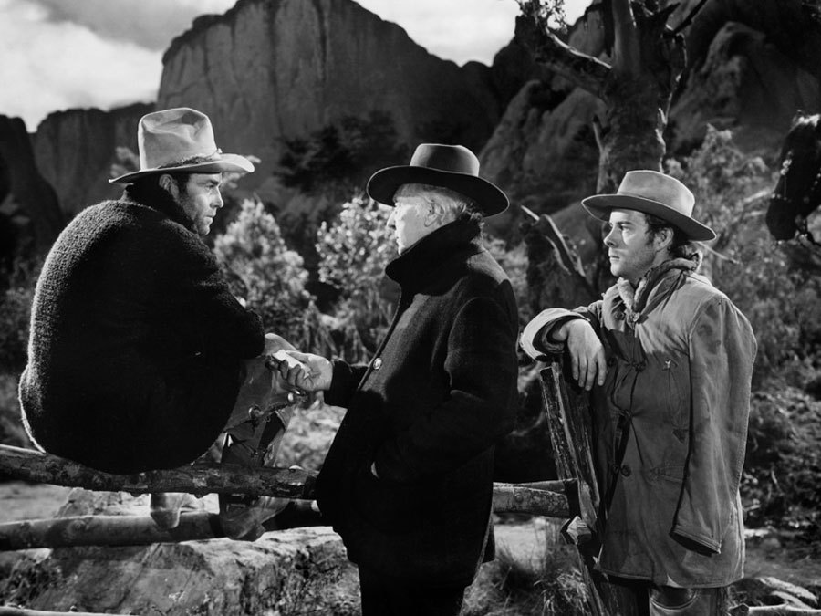 Still of Henry Fonda, Harry Davenport and Harry Morgan in The Ox-Bow Incident (1943)