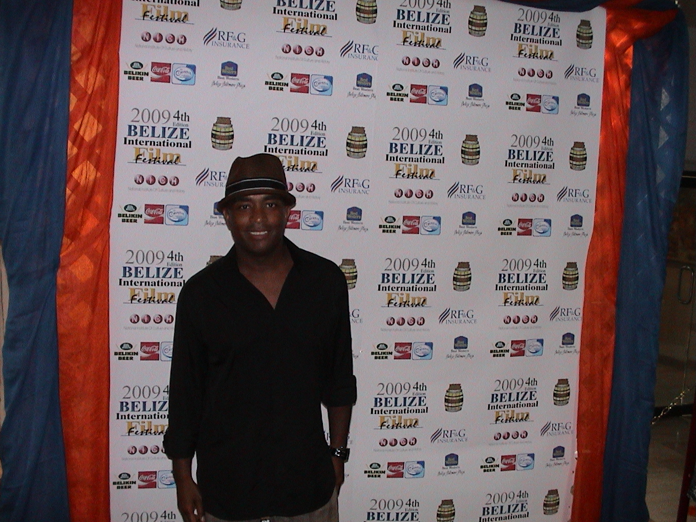 On the red carpet at the 2009 Belize Film Festival