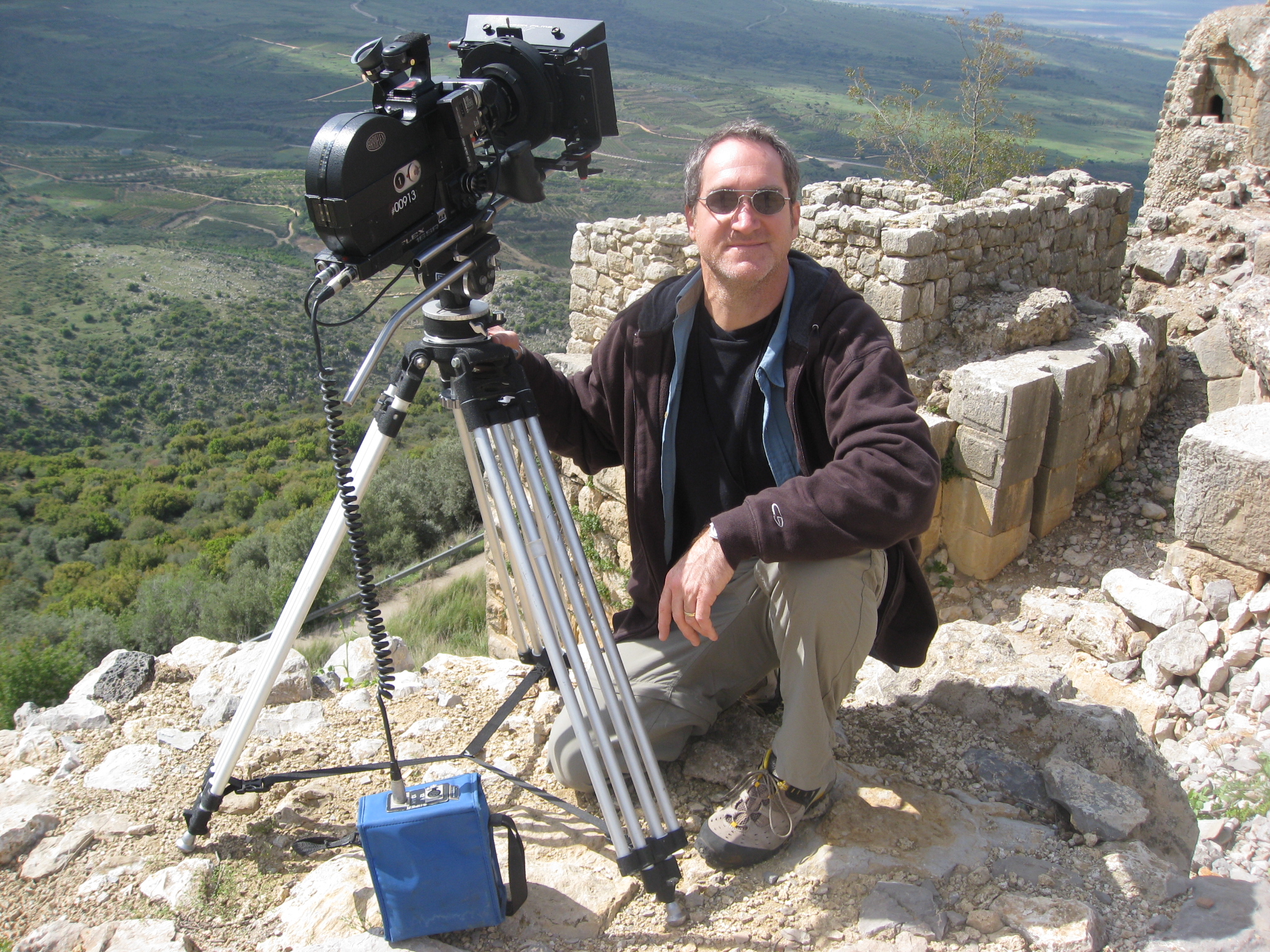 On Location in the Golan Heights, Israel. Shooting the feature, 