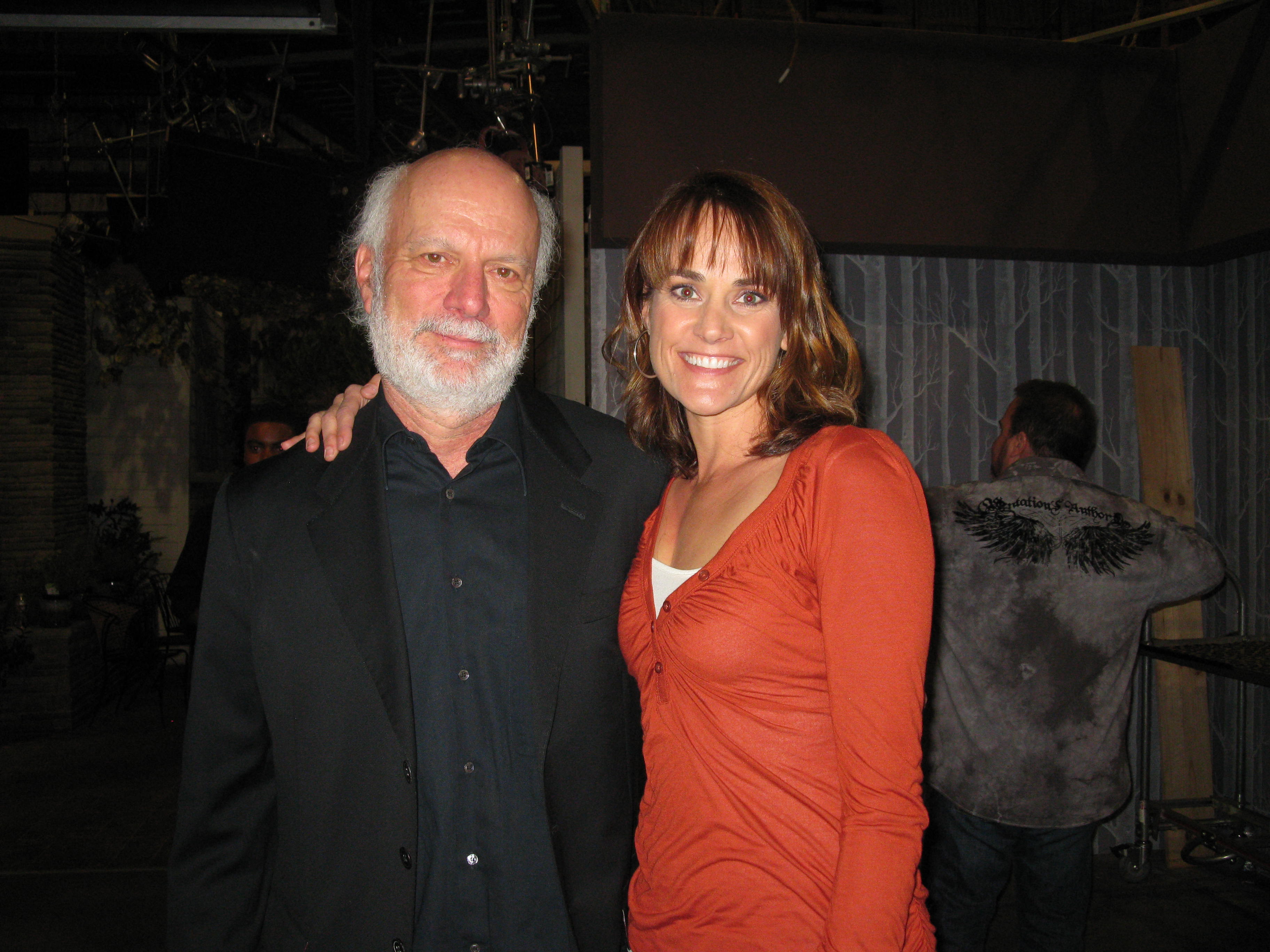 Palmer With James Burrows on the set of Romantically Challenged.
