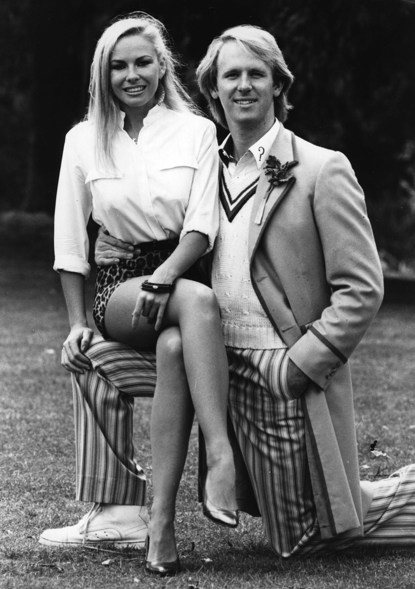 19th August 1981: Pamela Stephenson and Peter Davison, who plays Doctor Who, at the BBC Television Centre.