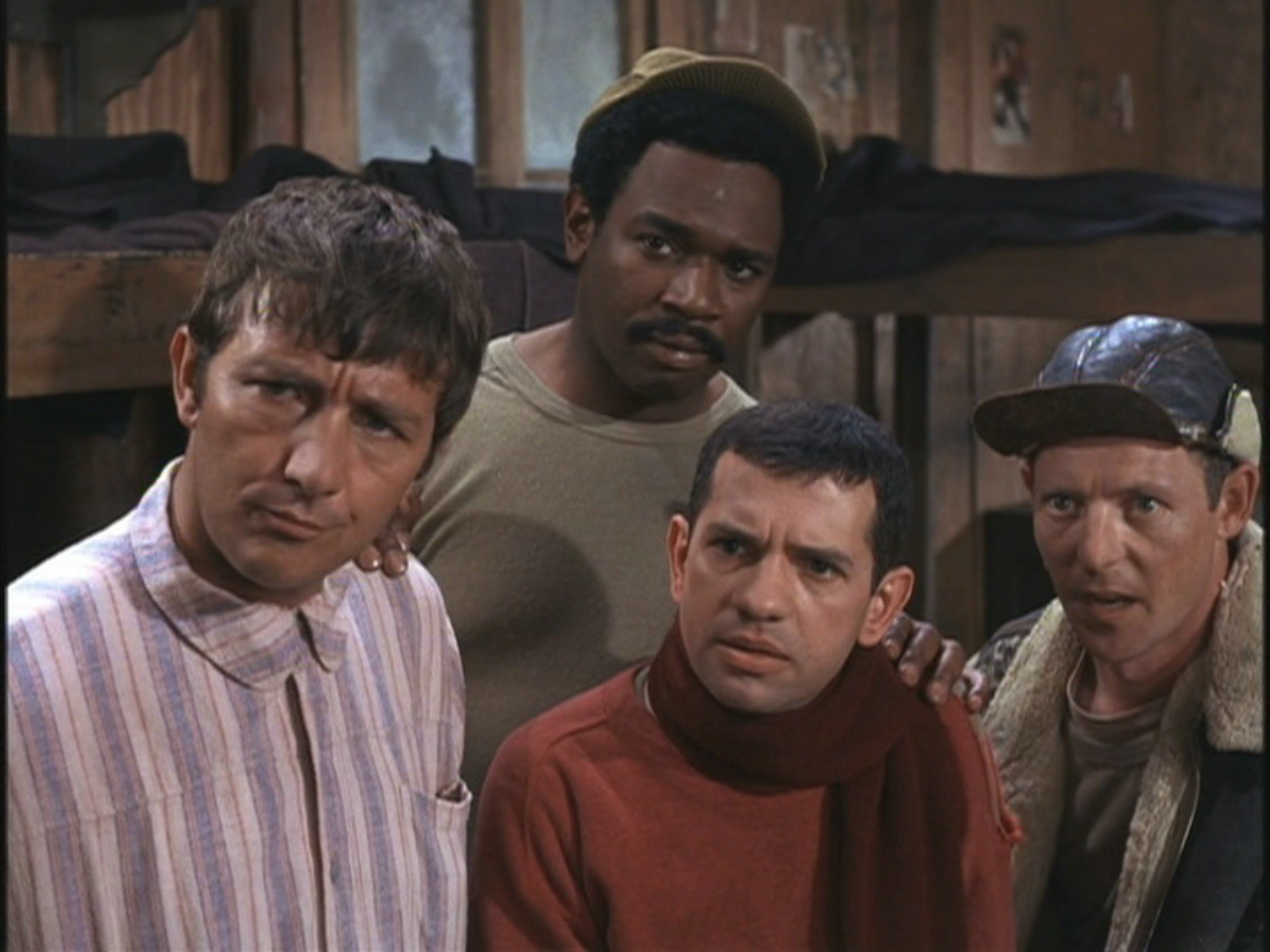Still of Robert Clary, Richard Dawson, Ivan Dixon and Larry Hovis in Hogan's Heroes (1965)