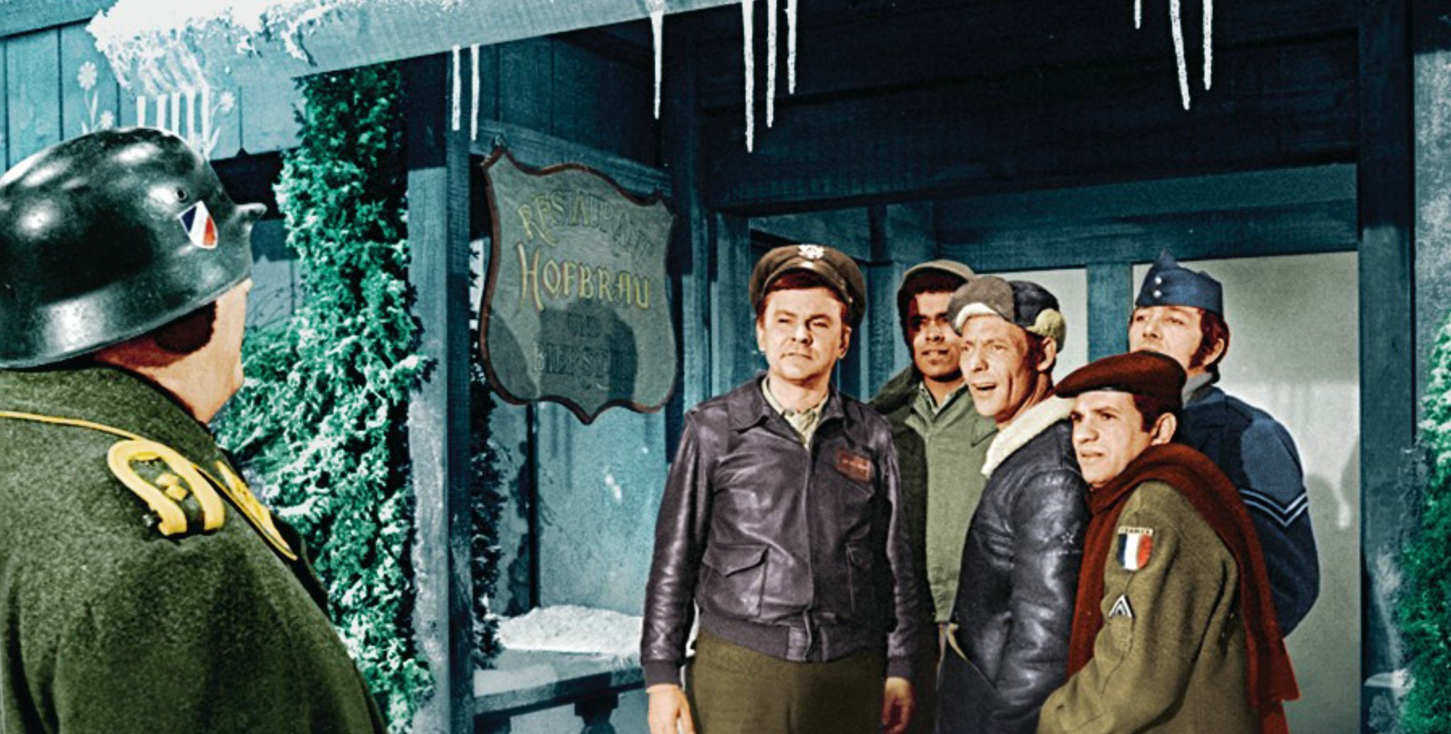 Still of Robert Clary, Bob Crane, Richard Dawson, Larry Hovis and Kenneth Washington in Hogan's Heroes (1965)