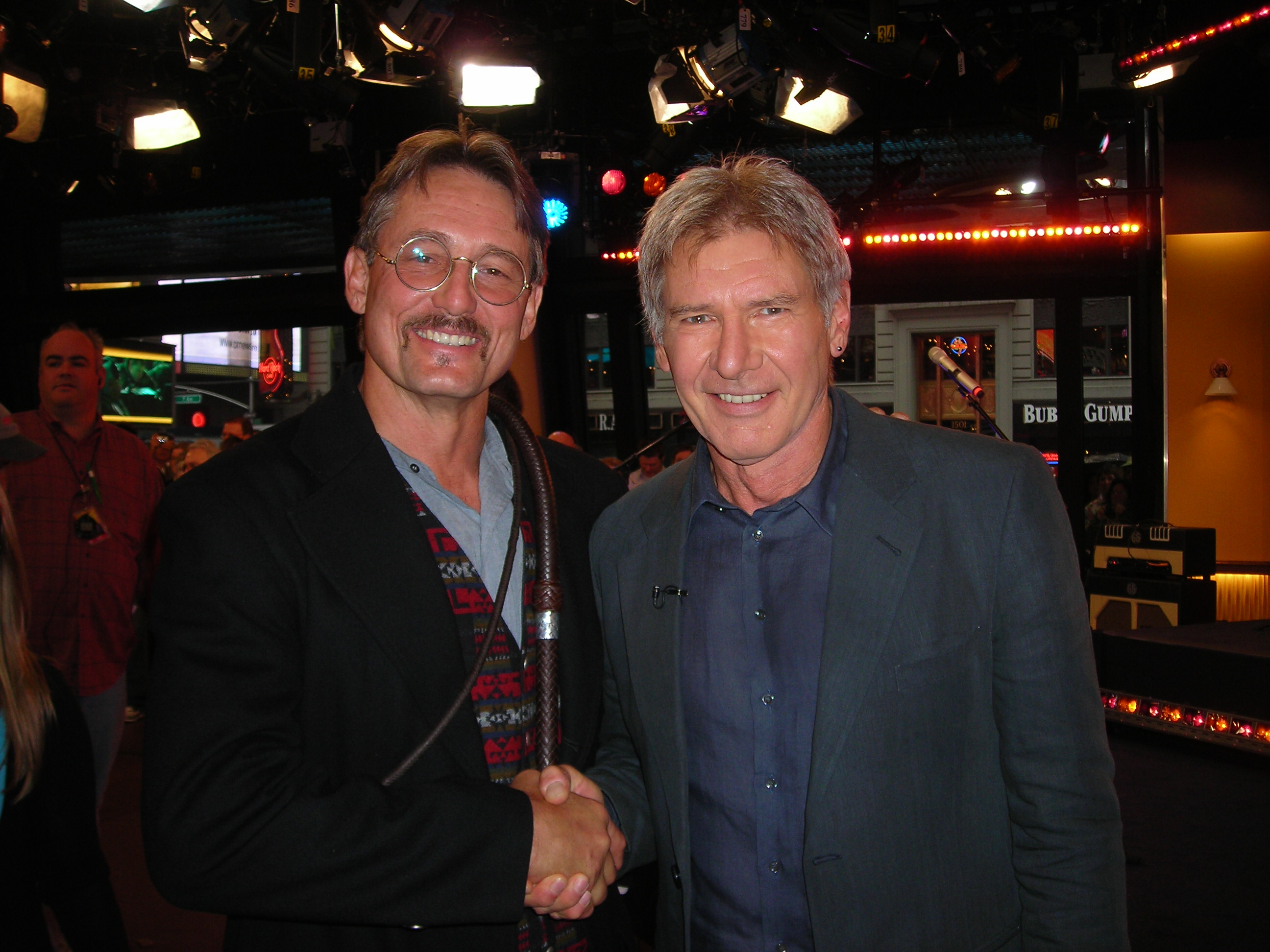 with Harrison Ford on the set of 