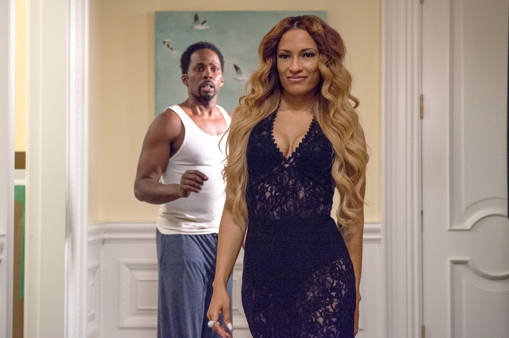 Still of Melissa De Sousa and Harold Perrineau in The Best Man Holiday (2013)