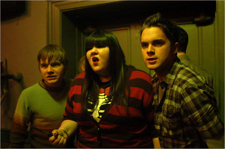Still of Thomas Dekker, Ashley Fink and Anthony Fitzgerald in All About Evil (2010)