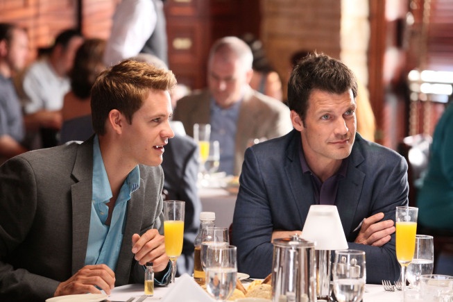 The Thatcher brothers (Bryce Johnson, left, and Mark Deklin, right) are in for a surprise in the series premiere of 