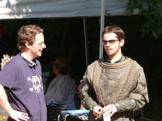 Producer Tom Mullens and Martin Delaney on set of 'Robin Hood'