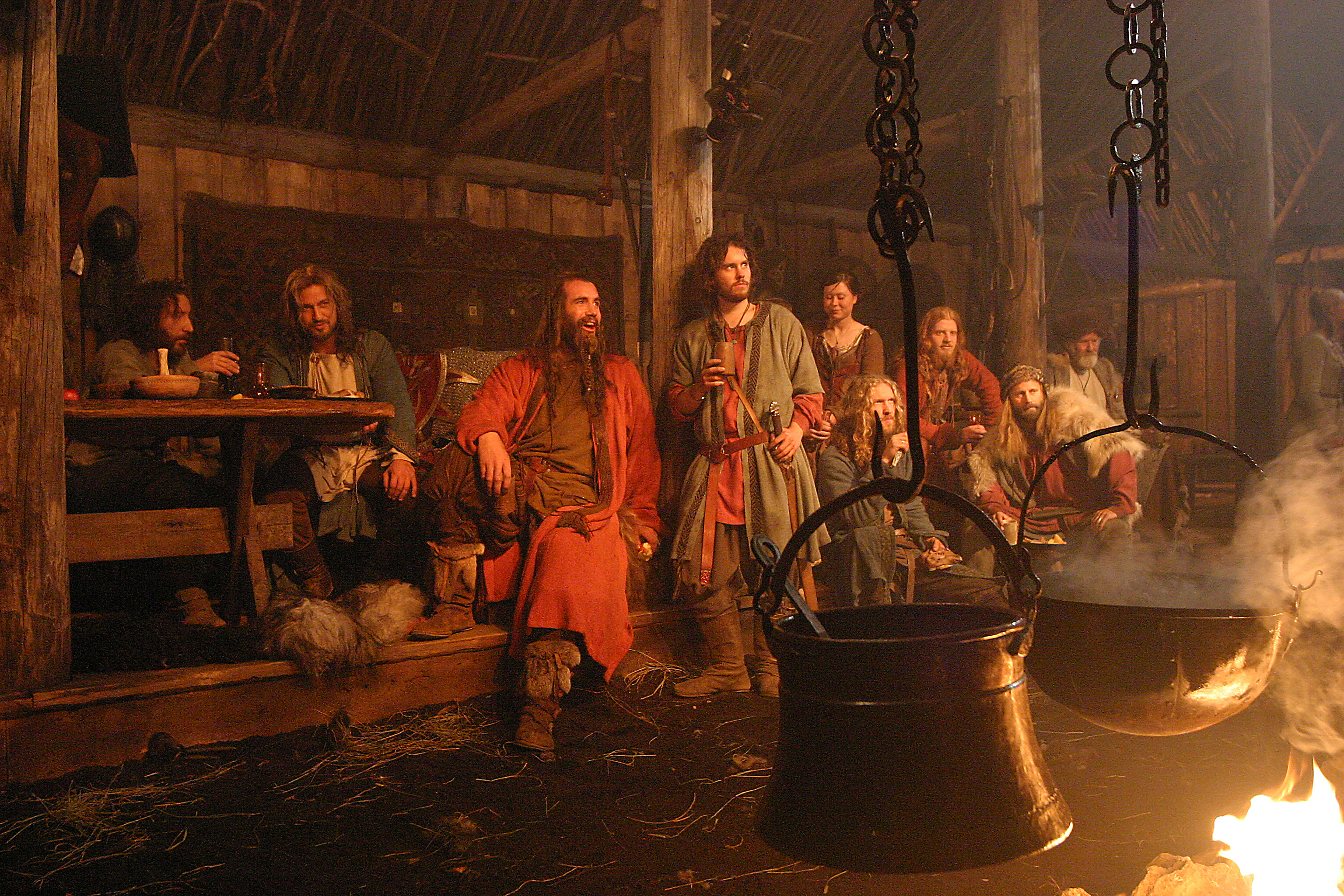 Ronan Vibert, Gerard Butler, Rory McCann and Martin Delaney. Still from 'Bewoulf and Grendel'