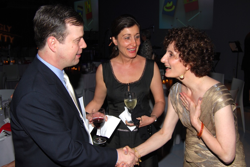 George Demas and Rachel Demas with ART/New York Director Ginny Louloudes, at the ART/New York annual gala, 2010.