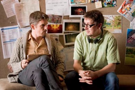 With Ethan Hawke on the set of Sinister