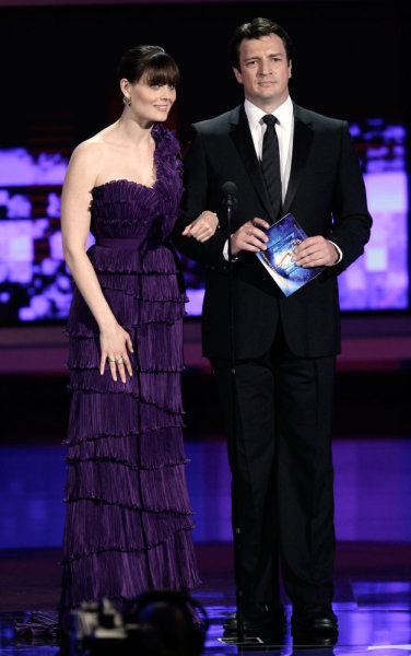 Emily Deschanel and Nathan Fillion