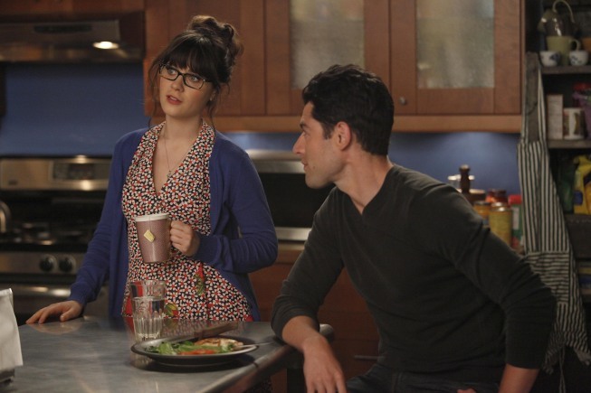 Still of Zooey Deschanel and Max Greenfield in New Girl (2011)