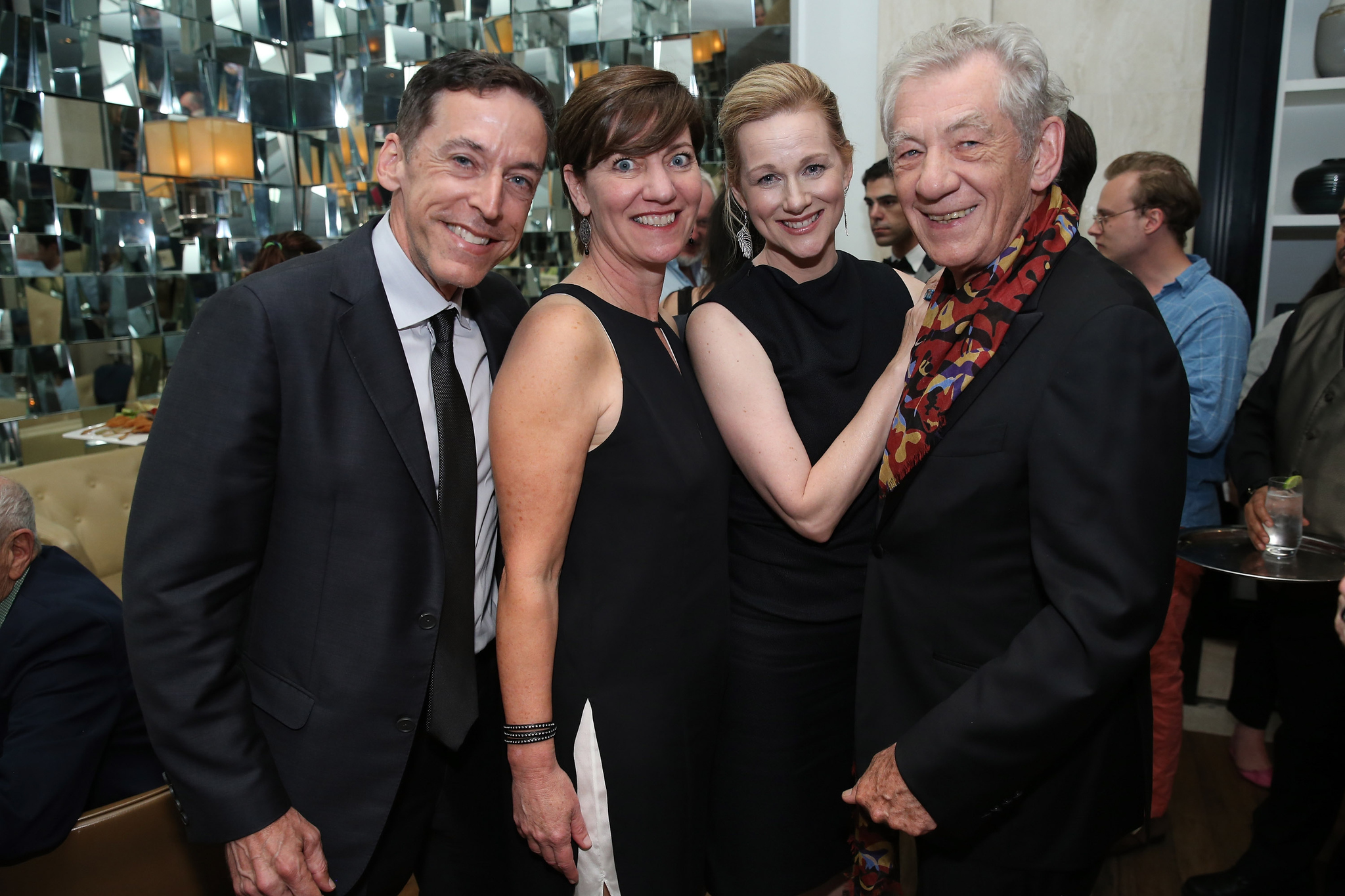 Laura Linney, Ian McKellen, Zanne Devine and Steve Schoch at event of Mr. Holmes (2015)