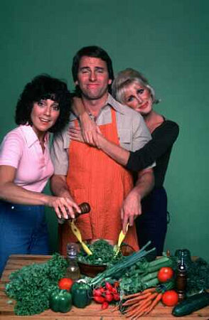 John Ritter, Suzanne Somers and Joyce DeWitt in Three's Company (1977)