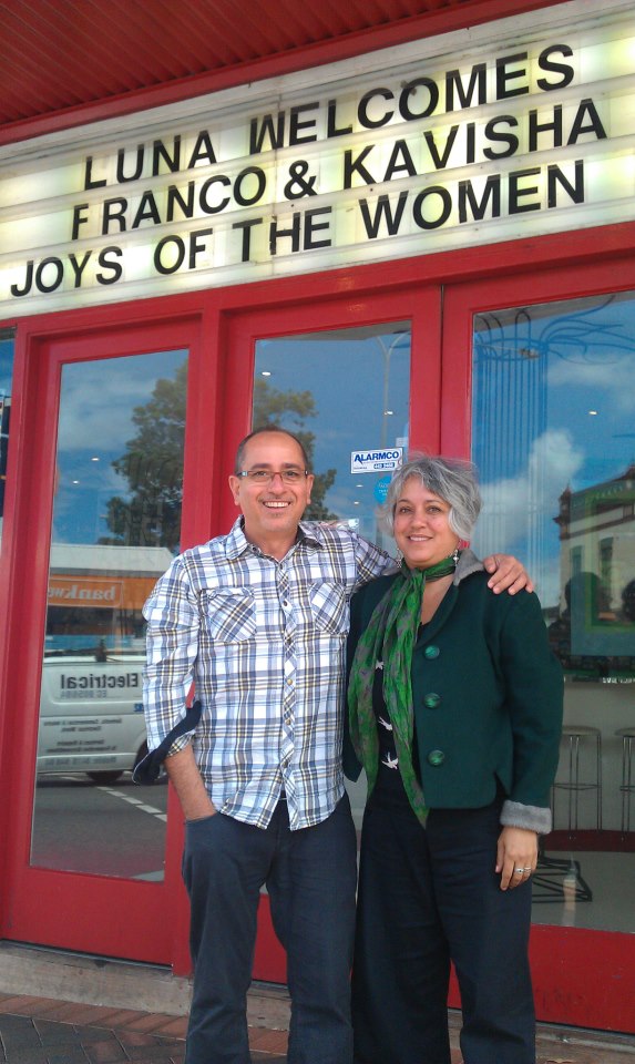 Producer/Director Franco Di Chiera with protagonist Kavisha Paola Mazzella at the 21st Anniversary screening of The Joys of the Women, Luna Palace Cinema, Perth, Western Australia